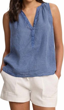 Velvet Tacy Scooped Hemline Top In Indigo
