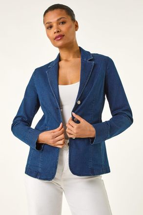 Roman Denim Collar Stretch Blazer