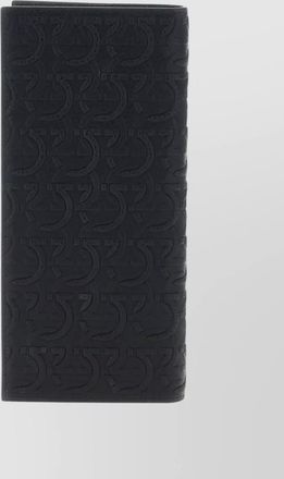 Ferragamo gancini leather wallet embossed pattern design