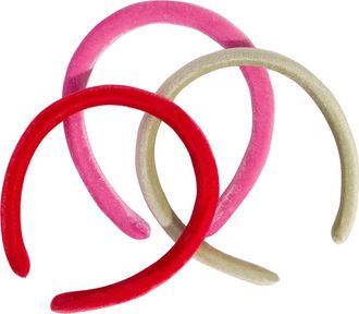 Kitsch 3-Pack Assorted Velvet Headbands in Multi Pink at Nordstrom