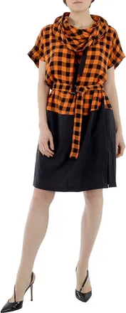 Kenzo Wool Blend Check Snood Dress, Brand Size 34 (US Size 2)