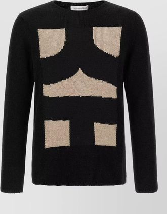 Comme Des Gar&ccedil;ons geometric intarsia crew neck sweater