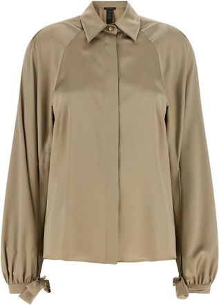 Max Mara Mxe Alare Shirt - Dames - Overhemden - Beige - M - Satijn - Overhemden