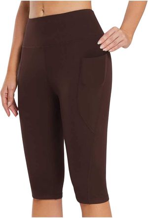 Generic oglccg Leggings for Women UK Yoga Gym Cycling Shorts High Waist Super Stretchy Tummy Control Shaping Shorts Solid Color Summer Leggings Three Part Pan