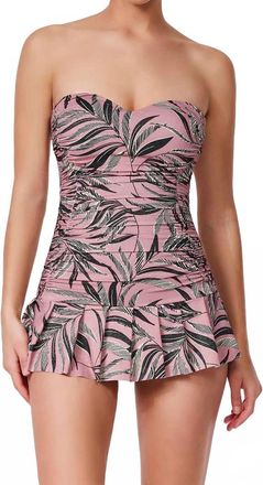 Gottex Womens La Palm Bandeau Swimdress In Pink
