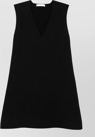 Fendi fine-knit v-neck sleeveless mini dress