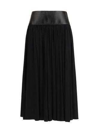 Alaia Womens Skirt With Leather Belt, Black Viscose