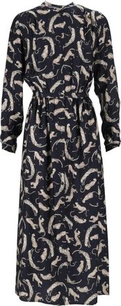 Forte_Forte Satin Chemisier Jurk Royal Leopard - Dames - Shirt Kleedjes - Veelkleurig - M - Satijn - Kleedjes