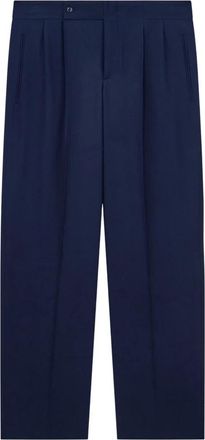 Giorgio Armani Broeken, Heren, Blauw, XL, Wol, Oversized Fit Broek