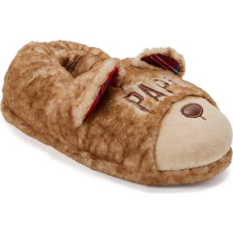 Dearfoams Papa Bear Closed Back Slipper in Frost at Nordstrom, Size Large M
