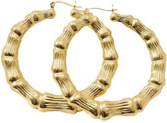 The M Jewelers NY The Bamboo Hoop Earrings in Gold at Nordstrom