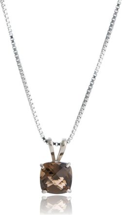 MAX + STONE 925 Sterling Silver 6mm Cushion Cut Gemstone Birthstone Pendant Necklace