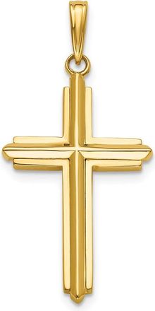 Diamond2Deal 14k Gold Polished Solid Cross Charm Pendant