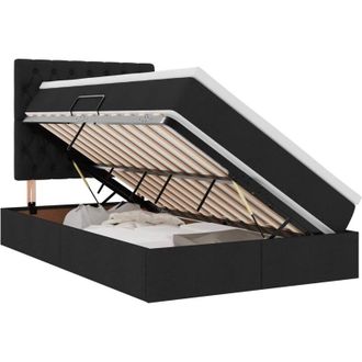 vidaXL Storage Bed with Mattress Black 120 x 200 cm Polyester vidaXL