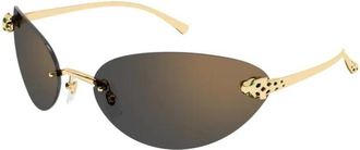 Cartier Cat-eye Zonnebril - Dames - Zonnebrillen - Geel - ONE Size - Nylon - Accessoires