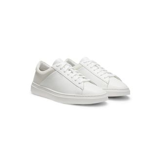 BOSS Low-top trainers with woven and grained effects