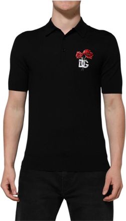 Dolce & Gabbana Polo T-shirt - Heren - Polos - Zwart - 3XL - Wol - Tops