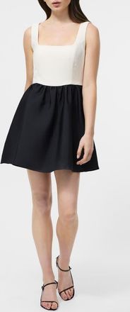 French Connection Colorblock Fit & Flare Minidress in Porcelain Cream at Nordstrom, Size 14