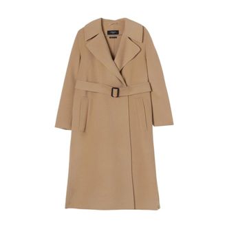 Max Mara Jassen, Dames, Beige, 2Xs, Wol, Stijlvolle Wollen Jas Relaxte Pasvorm