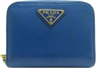 Prada Pre-owned Wallets, female, Blue, Size: ONE SIZE Pre-owned Vintage Leather Wallet
