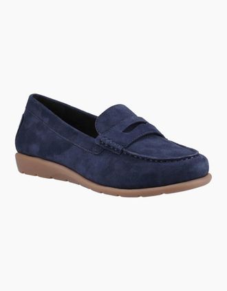 Hush Puppies Womens Shelby Suede Womens Loafers - Navy - Size: 6
