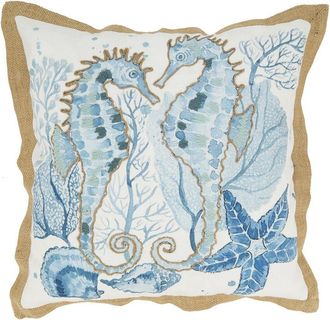 Saro Lifestyle Outdoor Sea Horse Pillow