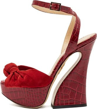 Charlotte Olympia Sandali con effetto coccodrillo - Rosso