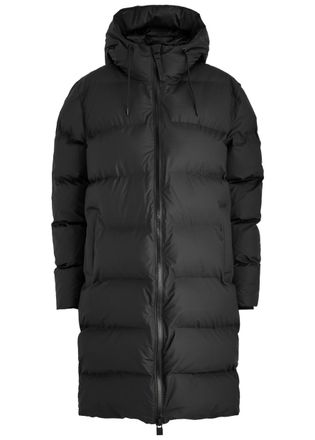 Rains Alta Quilted Waterproof Coat - Black - XS
