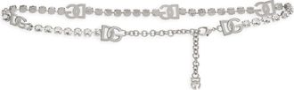 Dolce & Gabbana DG-logo rhinestone belt - women - glass/Brass - L - Silver