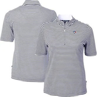 Cutter & Buck Womens Cutter & Buck Navy Toronto Blue Jays Virtue Eco Pique Stripe Top at Nordstrom, Size X-Small
