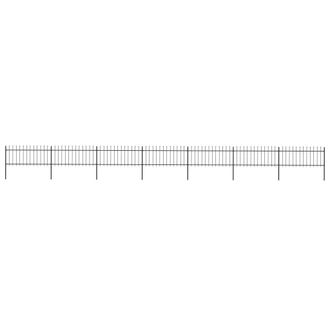 Berkfield Home Garden Fence with Spear Top Steel 11.9x0.8 m Black