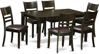 East West Furniture 7 Pc formal Dining room set-Dinette Table and 6 Dining Chairs