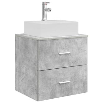 vidaXL Vanidad Con Lavabo De Pared Gris Hormig&oacute;n 49,5 X 41 X 62,5 Cm Vidaxl