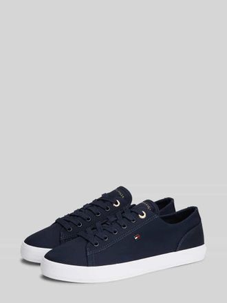 Tommy Hilfiger Low Top Sneaker aus Canvas mit Logo-Applikation in Dunkelblau, Gr&ouml;&szlig;e 36