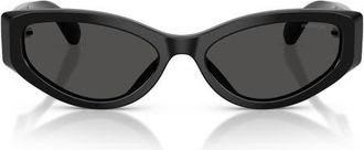 Swarovski 55mm Cat Eye Sunglasses in Black /Dark Grey at Nordstrom