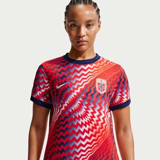 Nike Norway Nike Womens Dri-FIT Soccer Pre-Match Short-Sleeve Top in Red | IB4708-673