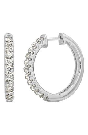 Bony Levy Audrey Diamond Hoop Earrings in 18K White Gold at Nordstrom