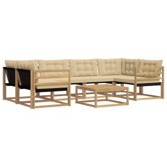 vidaXL Conjunto De Sof&aacute;s De Exterior 7 Pcs Y Beige 79 X 79 X 37 Cm Vidaxl