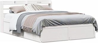 vidaXL Vidaxl - Estructura De Cama Con Cabecero Madera Pino Blanco 135x190 Cm