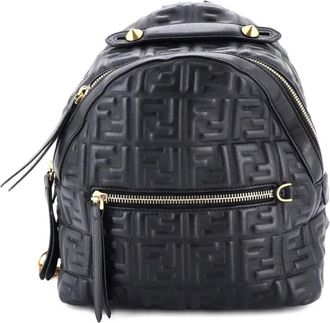 Fendi By The Way Zucca Embossed Leather Mini backpack - Zwart