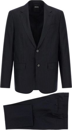 Ermenegildo Zegna Wool Flannel Suit - Heren - Business pakken - Blauw - M - Wol - Kostuums