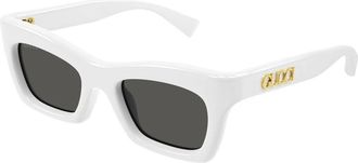 Gucci Cat-eye zonnebril - Dames - Zonnebrillen - Wit - 51 MM - Nylon - Accessoires