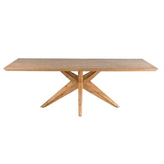 Signature Mesa de comedor en pino macizo y chapa de roble - L240 cm