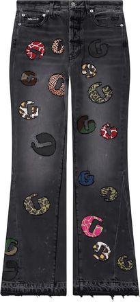 Gallery Dept. G Time La Flare Appliqu&eacute; Wide-leg Jeans