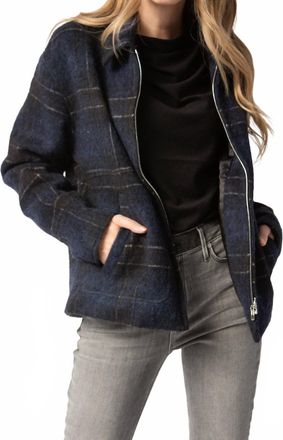 Rta Reese Jacket In Navy Plaid