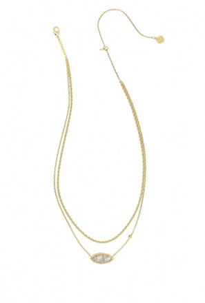 Kendra Scott Womens Ophelia Multistrand Necklace In Gold Irredescent Abalone