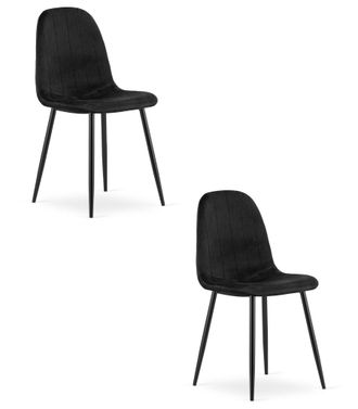 OEM Silla Padva - Terciopelo Negro / Patas Negras X 2