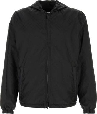 Burberry Jassen, Heren, Zwart, M, Nylon, Gedrukte Nylon Omkeerbare Jas
