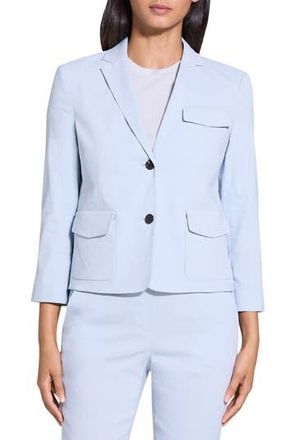 Theory Linen Blend Shrunken Blazer in Pearl Blue at Nordstrom Rack, Size 00