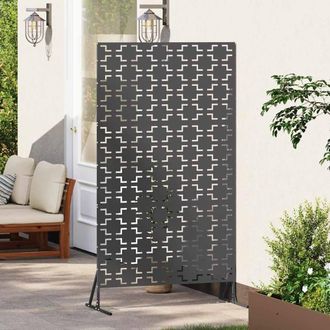 Berkfield Home Privacy Screen Black 100x50x180 cm Steel | Size: 100 x 50 x 180 cm